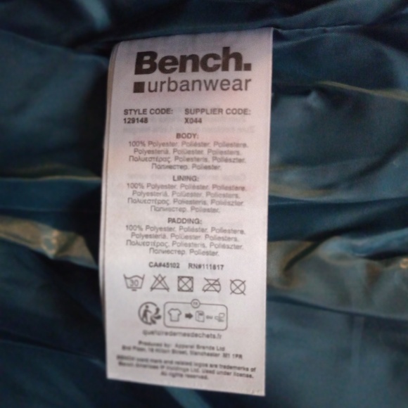 Bench-Men's- Galban Hooded Puffer Vest-Aqua- SZ L-NWT - Picture 6 of 7